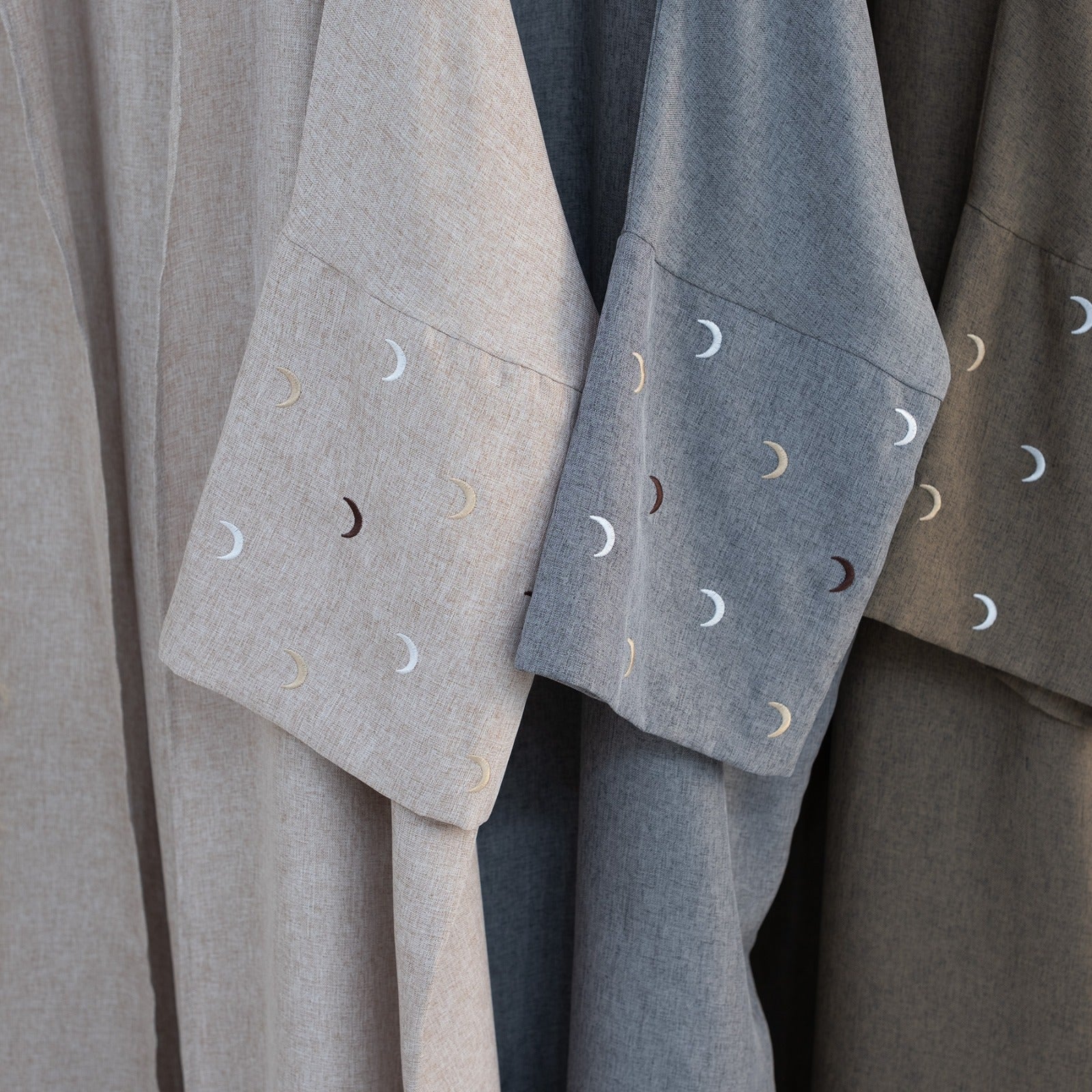 Steentaupe Kimono Abaya Jurk met Maanborduur