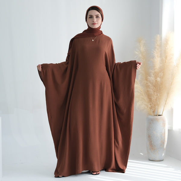 Amberbruin Jazz Crêpe Vlinder Abaya Jurk