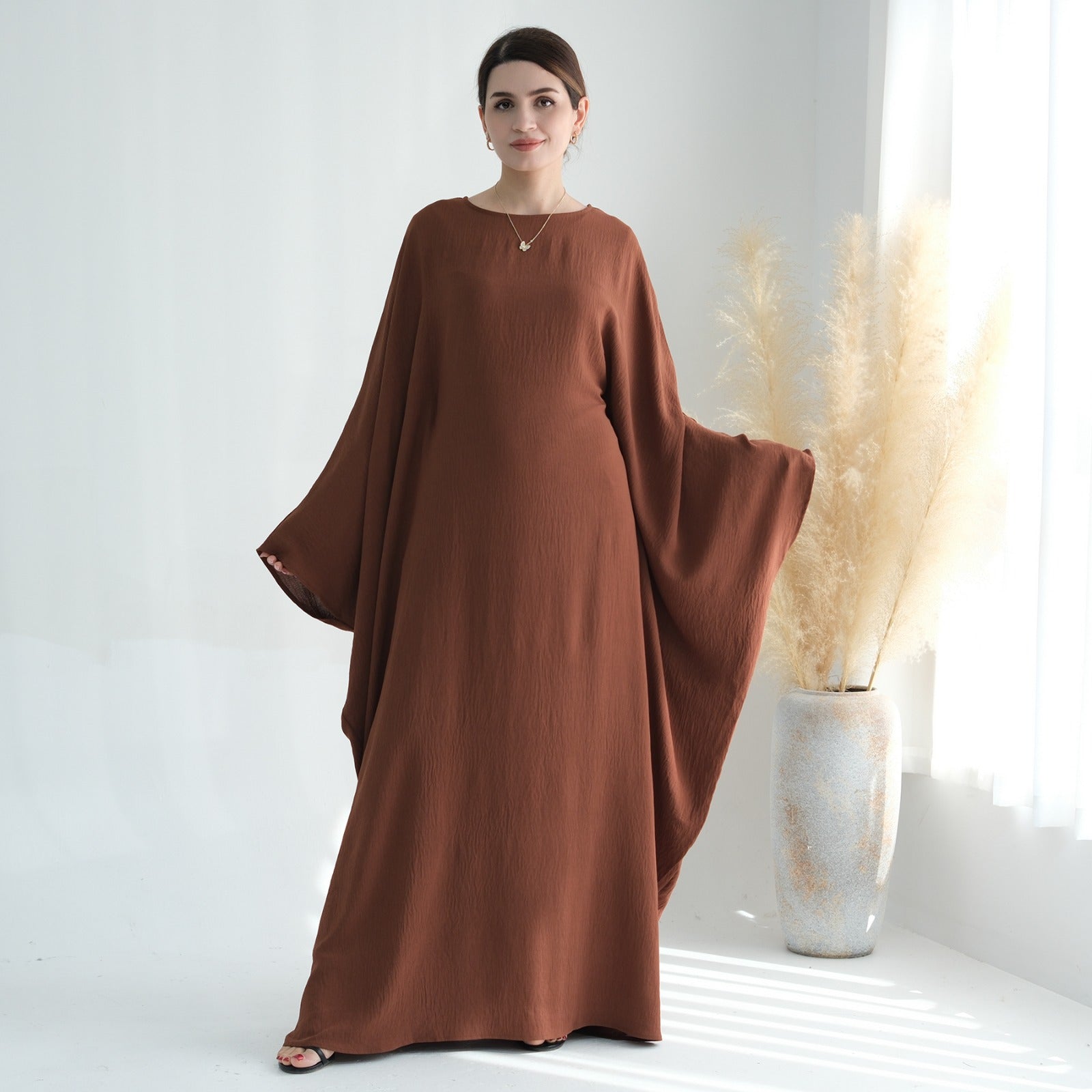 Amberbruin Jazz Crêpe Vlinder Abaya Jurk
