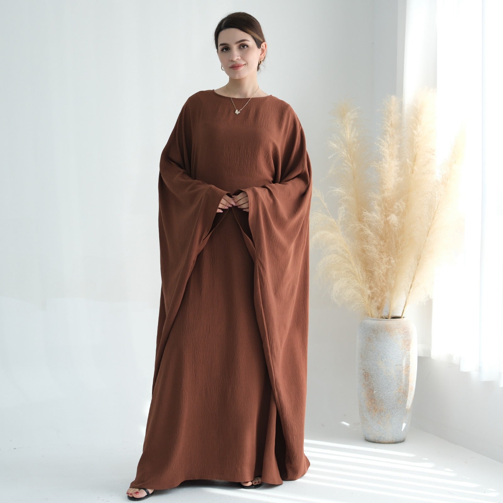 Amberbruin Jazz Crêpe Vlinder Abaya Jurk