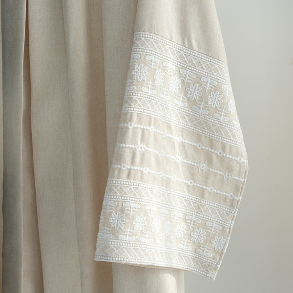 Antiekwit Geborduurde Kimono Abaya Jurk