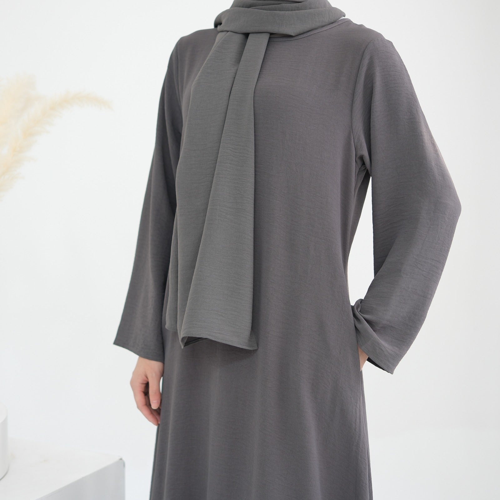 Antracietgrijs Jazz Crêpe Abaya Jurk