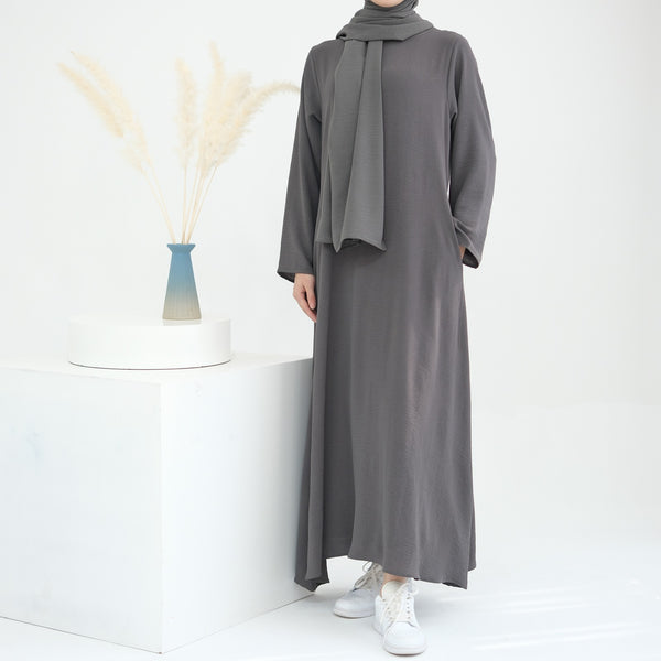 Antracietgrijs Jazz Crêpe Abaya Jurk