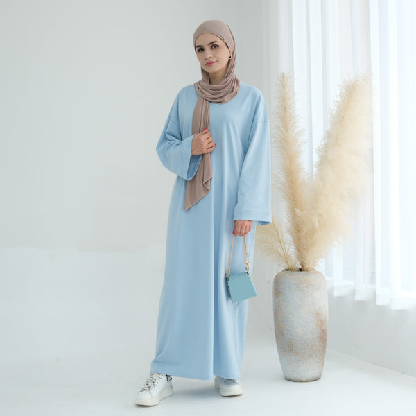 Babyblauw Sweatshirt Abaya Jurk