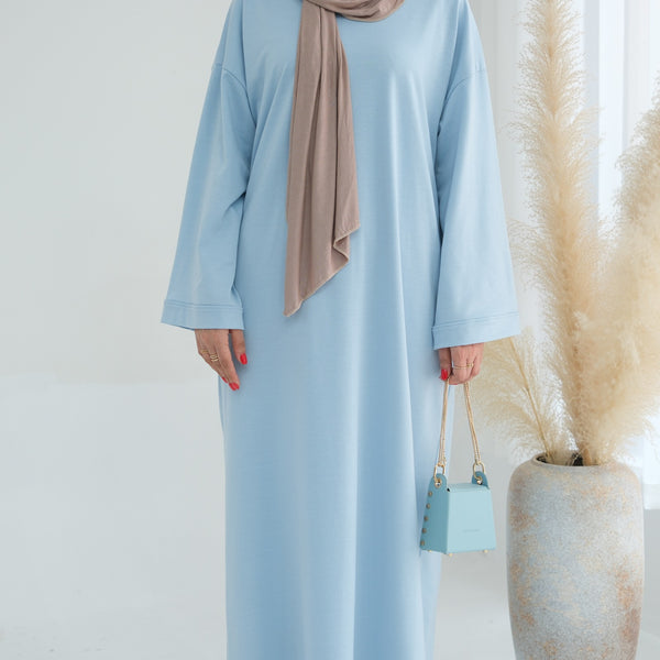 Babyblauw Sweatshirt Abaya Jurk