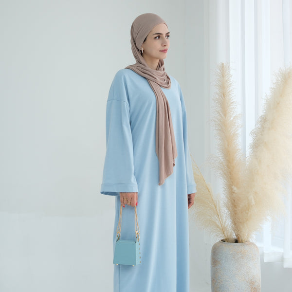 Babyblauw Sweatshirt Abaya Jurk