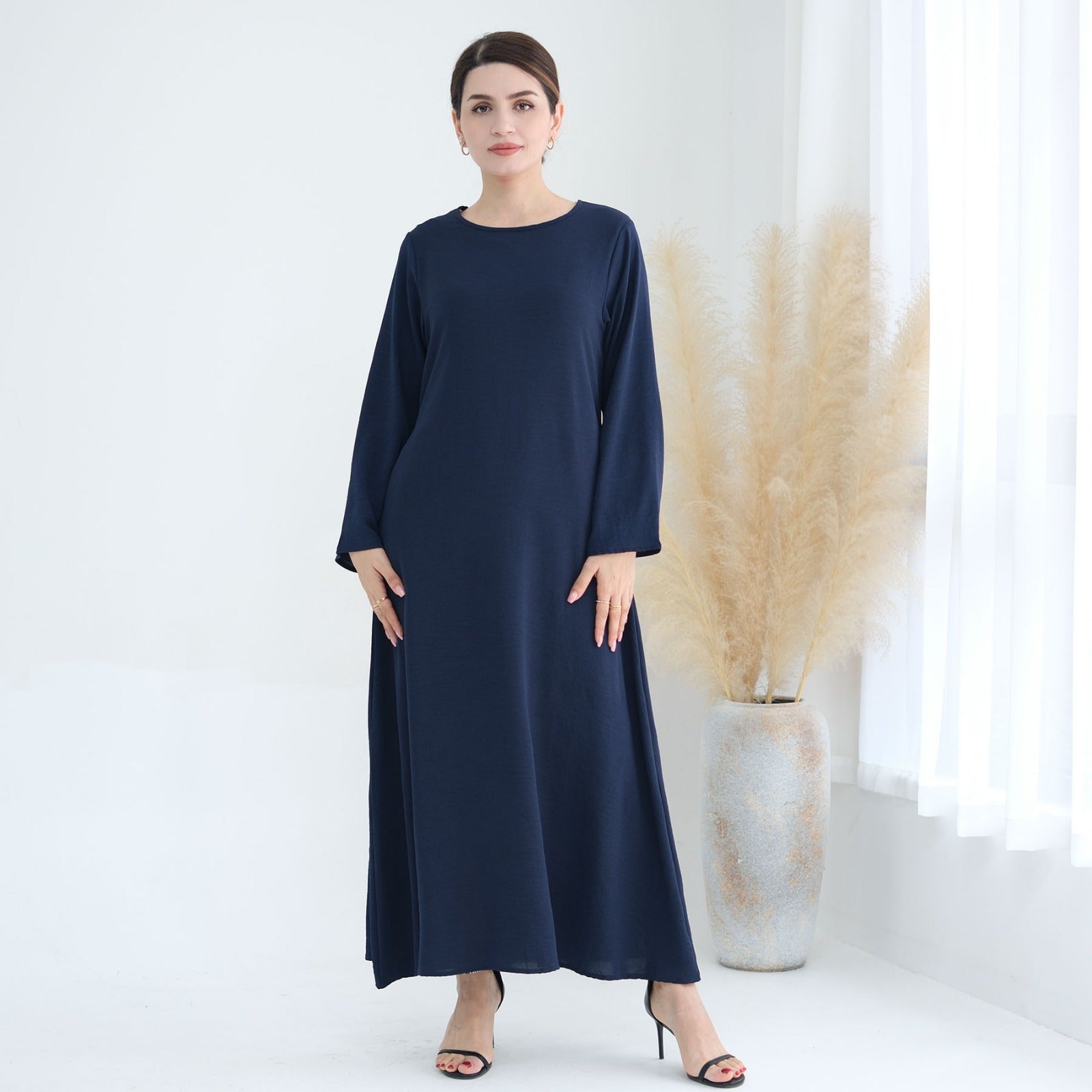 Marineblauw Jazz Crêpe Abaya Jurk