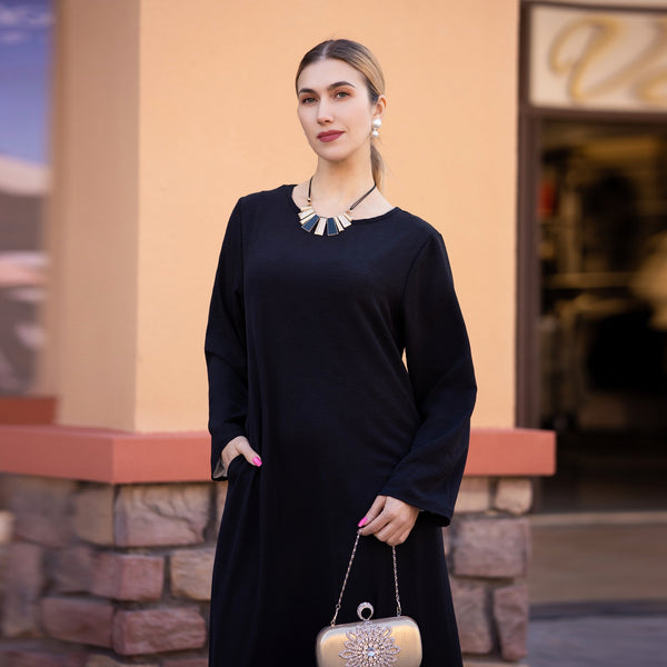 Nachtzwart Jazz Crêpe Abaya Jurk