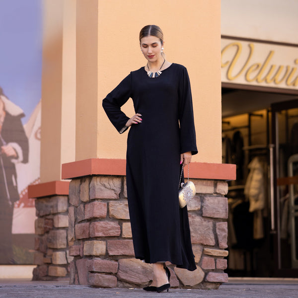 Nachtzwart Jazz Crêpe Abaya Jurk