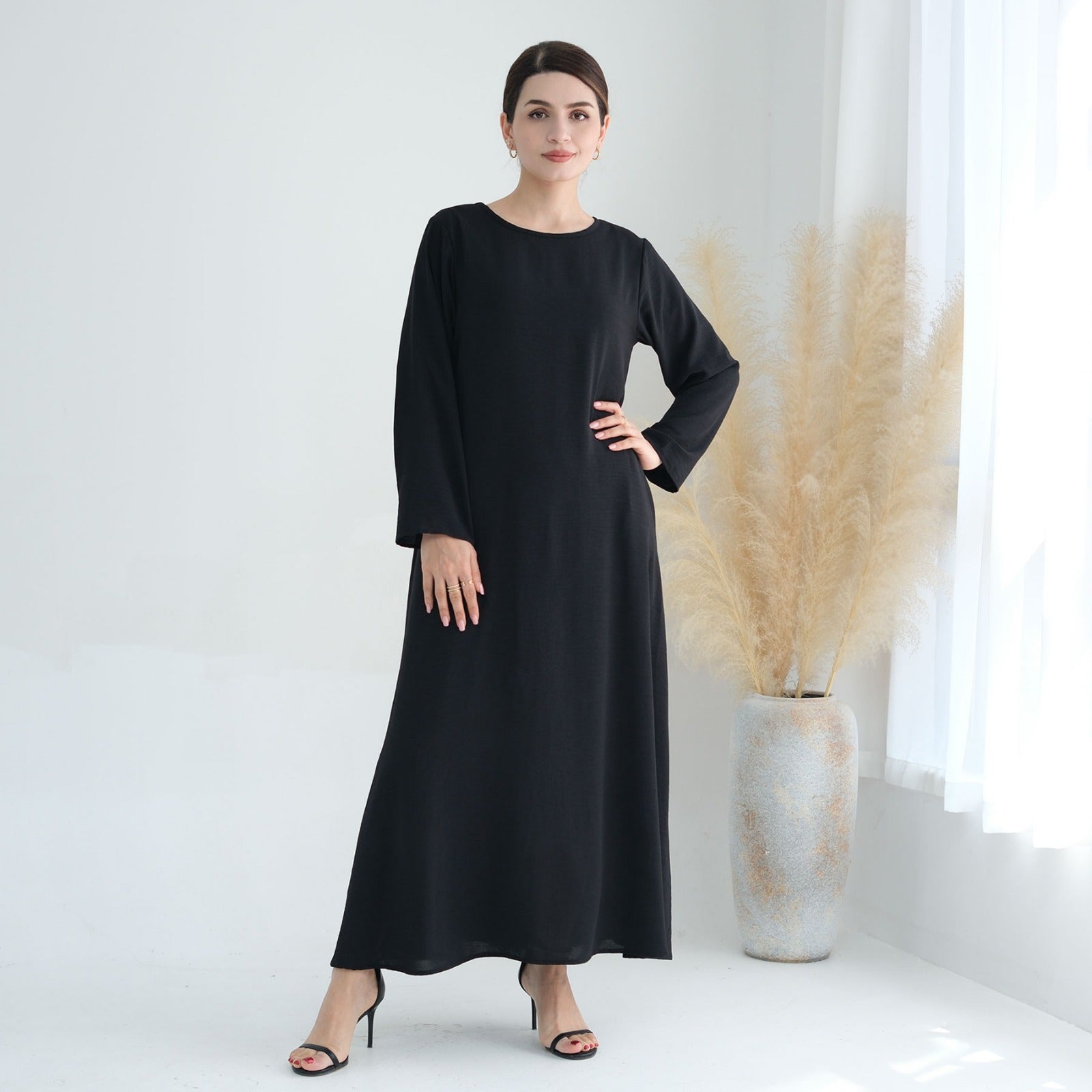 Nachtzwart Jazz Crêpe Abaya Jurk