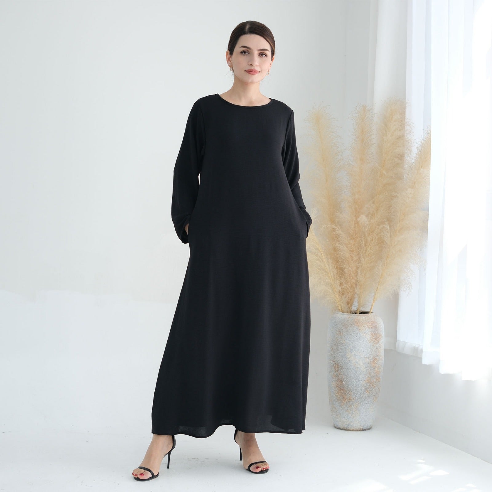 Nachtzwart Jazz Crêpe Abaya Jurk