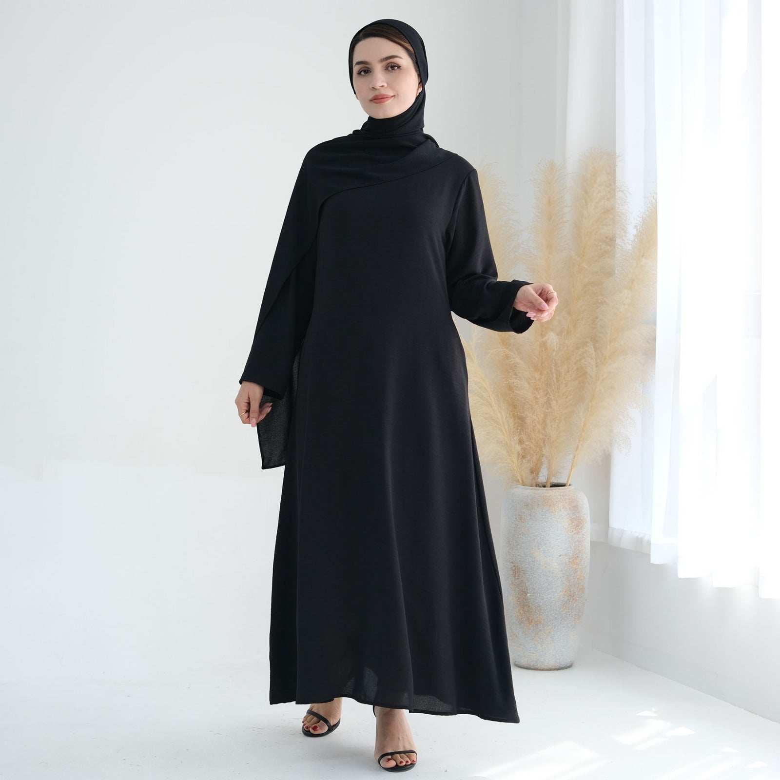 Nachtzwart Jazz Crêpe Abaya Jurk