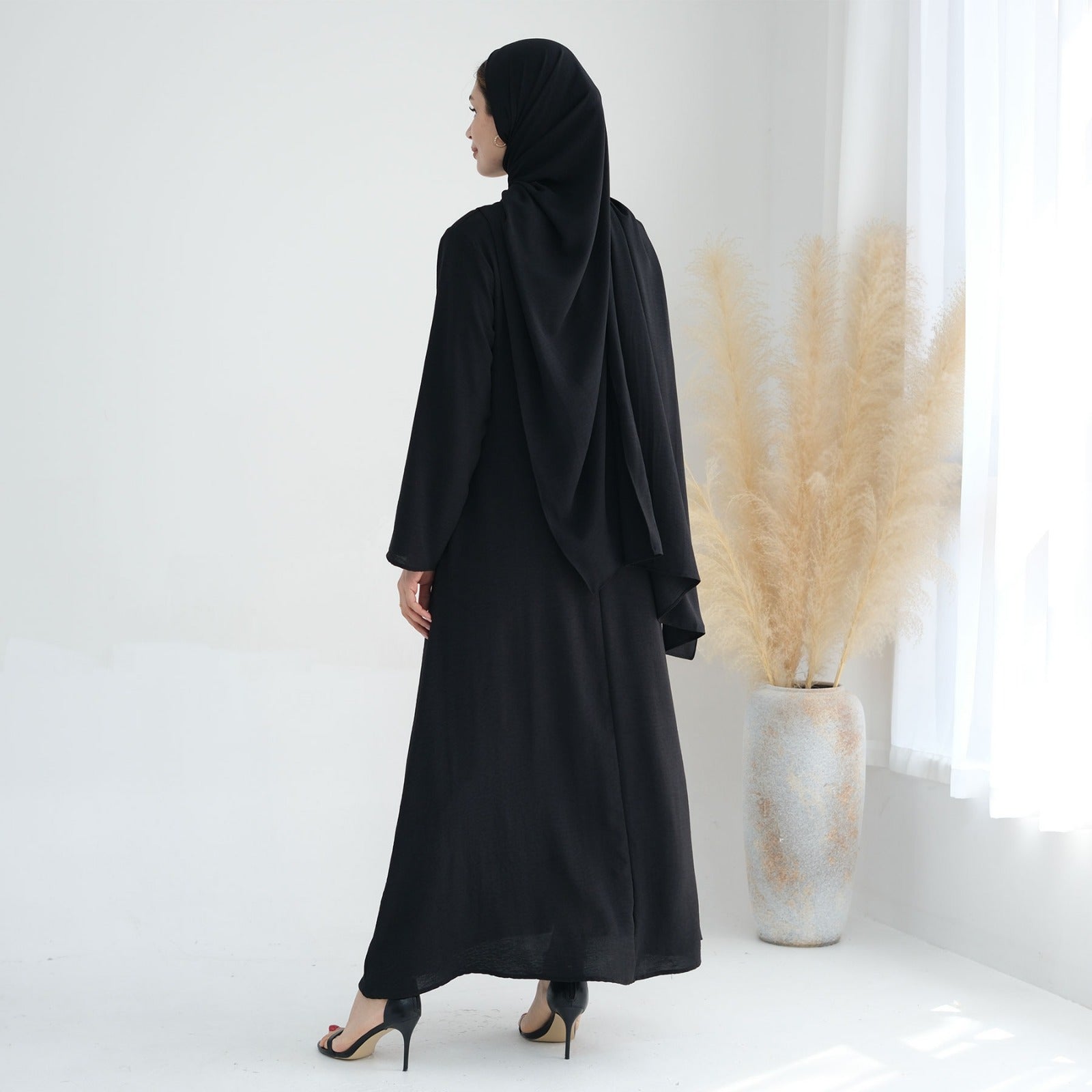 Nachtzwart Jazz Crêpe Abaya Jurk