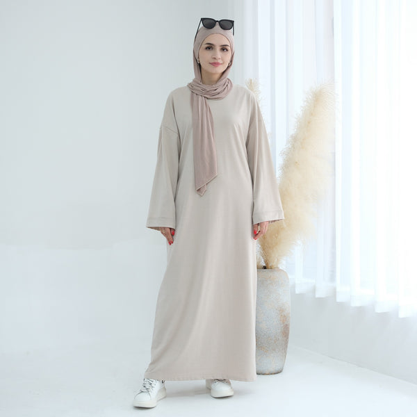 Parelwit Sweatshirt Abaya Jurk