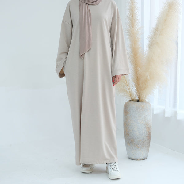 Parelwit Sweatshirt Abaya Jurk