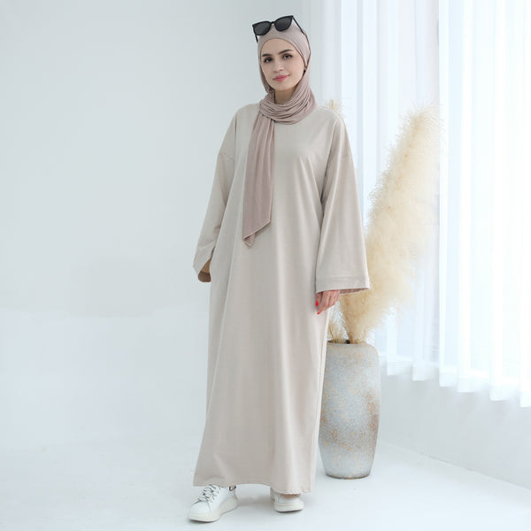 Parelwit Sweatshirt Abaya Jurk