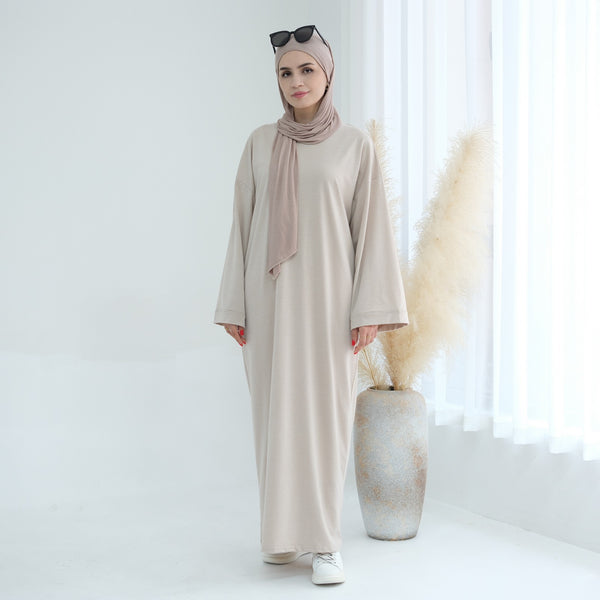 Parelwit Sweatshirt Abaya Jurk