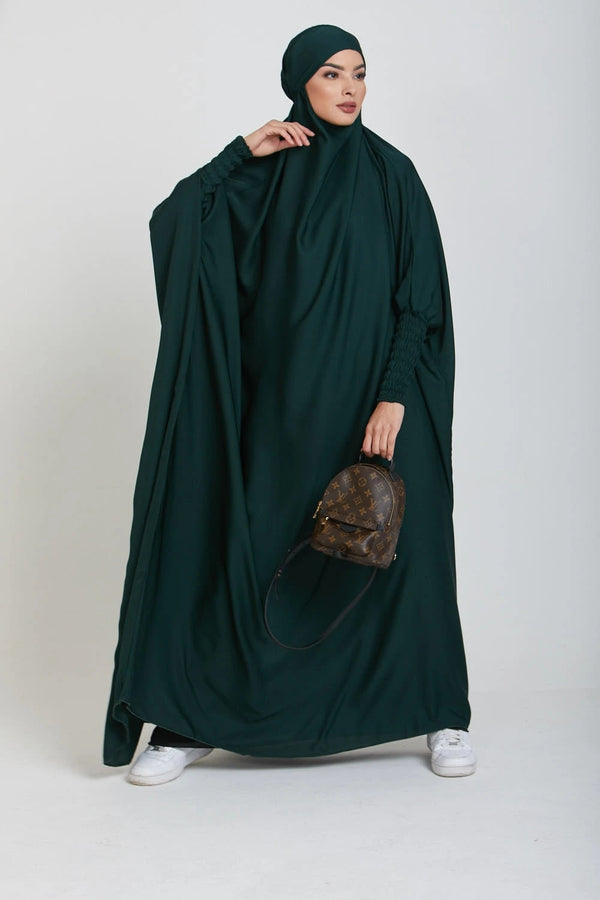 Phthalogroen Zijdezachte Satijn Onepiece Jilbab