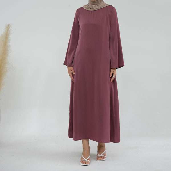 Roségoud Zijdezachte Satijn Abaya Jurk