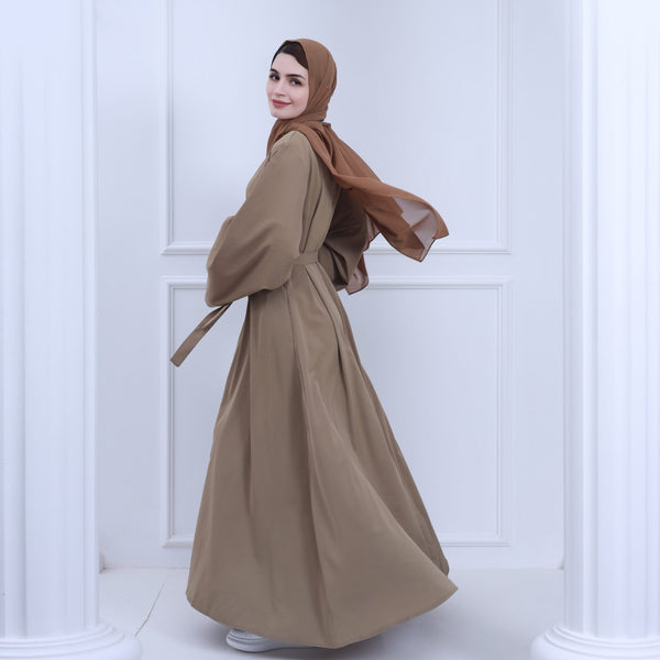 Warm Taupe Nida Abaya Jurk