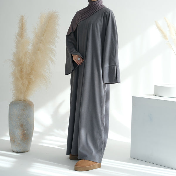 Stormgrijs Winter Corduroy Abaya