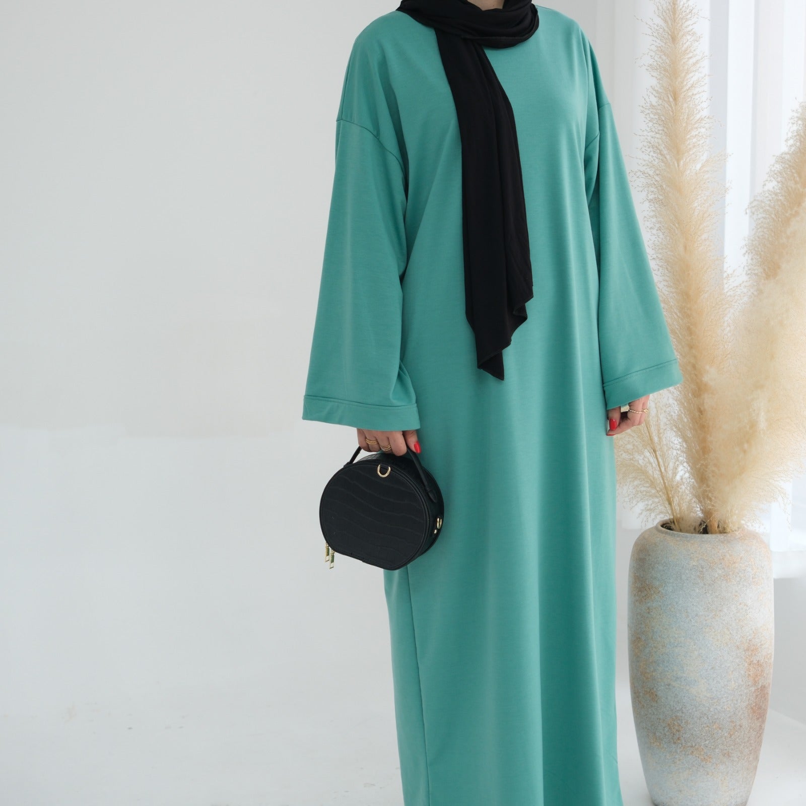 Zeegroen Sweatshirt Abaya Jurk